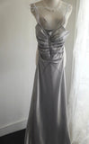 Meimaid Satin Spaghetti Straps Beaded Long Prom Dress Sweetheart Neckline Formal Evening Dress HZ1024