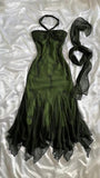 Blue Chiffon Long Prom Dresses Elegant Beaded Party Dresses HZ1024