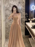 style pleated waist dress with suspenders HZ1024