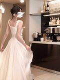 fluffy mesh white suspender dress HZ1024