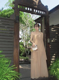 style mesh ribbon tube top dress backless holiday maxi dress HZ1024