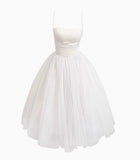 A-Line Spaghetti Strap Tulle Prom Dress Birthday Dress HZ1024
