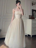 A-Line Spaghetti Strap Tulle Prom Dress Birthday Dress HZ1024