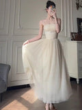 A-Line Spaghetti Strap Tulle Prom Dress Birthday Dress HZ1024