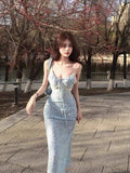 Break French V-neck Floral Sling Dress HZ1024