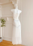 White Bodycon Dress Spaghetti Straps Prom Dress Graduation Prom Adult Ceremony Dress HZ1024