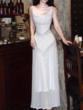 White Bodycon Dress Spaghetti Straps Prom Dress Graduation Prom Adult Ceremony Dress HZ1024