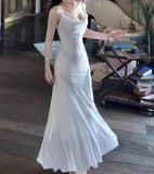 White Bodycon Dress Spaghetti Straps Prom Dress Graduation Prom Adult Ceremony Dress HZ1024