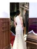Apricot Mermaid Turtleneck Tulle 3D Flower Prom Dress HZ1024