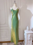 Spaghetti Strap Bodycon Dress V Neck Glitter Silk Prom Dress HZ1024