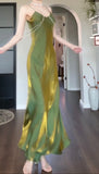 Spaghetti Strap Bodycon Dress V Neck Glitter Silk Prom Dress HZ1024