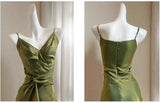 Bodycon Dress Spaghetti Strap V-Neck Chiffon Satin Sleeveless Prom Dress HZ1024