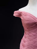 Mermaid Off-the-shoulder Tulle Long Prom Dress Adult Ceremony Dress HZ1024