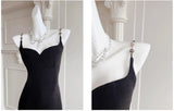 Spaghetti Strap Black Mermaid Backless Prom Dress HZ1024