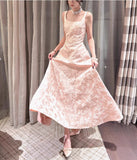 A-Line Vintage Butterfly Embroidered Satin Prom Dress Birthday HZ1024