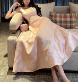 A-Line Vintage Butterfly Embroidered Satin Prom Dress Birthday HZ1024