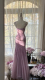 Spaghetti StrapsPurple Mermaid Wedding Guest Dresses Beaded Tulle Chiffon Long Prom Dresses HZ1024