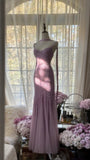 Spaghetti StrapsPurple Mermaid Wedding Guest Dresses Beaded Tulle Chiffon Long Prom Dresses HZ1024