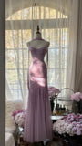 Spaghetti StrapsPurple Mermaid Wedding Guest Dresses Beaded Tulle Chiffon Long Prom Dresses HZ1024