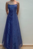 Spaghetti Strap Blue Tulle Beaded Prom Dress HZ1024