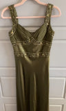 Green Mermaid Spaghetti Straps Satin Beaded Long Prom Dress Evening Dress HZ1024