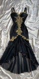 Elegant Sweetheart Neck Lace Chiffon Spaghetti Strap Sequin Prom Dress HZ1024