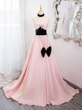 Sweetheart Neck Satin Pink Long Prom Dress, Pink Long Formal Dress HZ1024