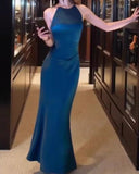 satin halter neck dress birthday engagement dress HZ1024