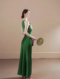 satin halter neck dress birthday engagement dress HZ1024
