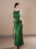 satin halter neck dress birthday engagement dress HZ1024