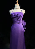 Spaghetti Strap Satin Prom Dress Backless Evening Gown HZ1024