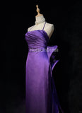 Spaghetti Strap Satin Prom Dress Backless Evening Gown HZ1024