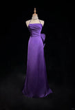 Spaghetti Strap Satin Prom Dress Backless Evening Gown HZ1024