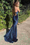Backless Mermaid V-Neck Sleeveless Velvet Long Prom Dress HZ1024