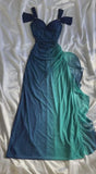 Blue Sweetheart Neck Bodycon Dress Ruffled Party Dress Spaghetti Strap Evening Dress HZ1024