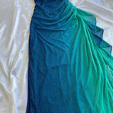 Blue Sweetheart Neck Bodycon Dress Ruffled Party Dress Spaghetti Strap Evening Dress HZ1024