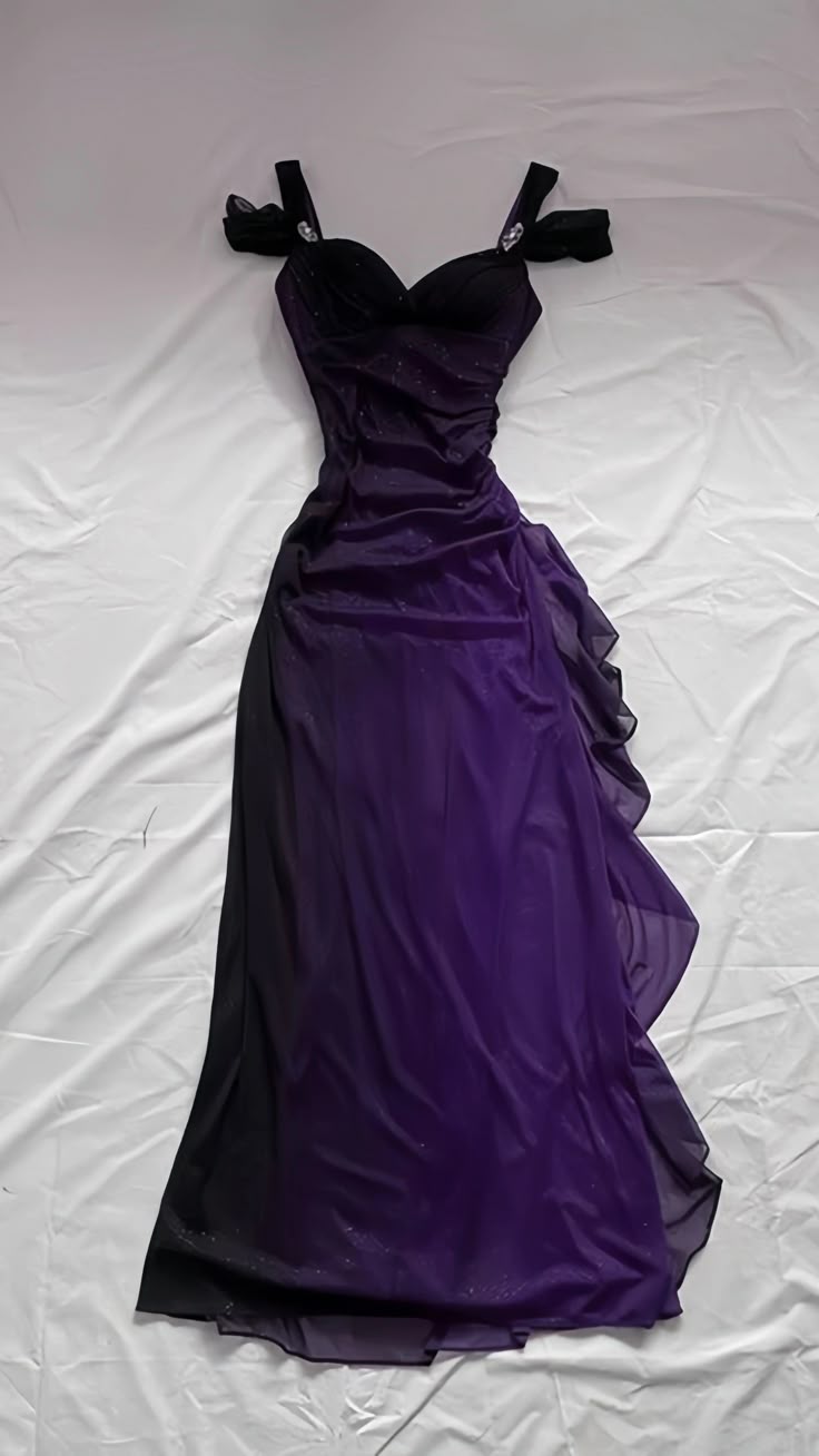 Party Dresses Under $160??Elegant Purple Glitter Ruffled Chiffon Prom Dresses HZ1024