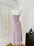 Sweet Lace Applique Spaghetti Strap Mermaid Sleeveless Long Birthday Prom Dress Adult Ceremony Graduation Prom Dress HZ1024
