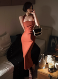style backless halter neck dress HZ1024