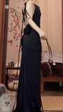 Sexy Chiffon Sheath Backless Long Prom Dress Spaghetti Strap Party Dress HZ1024