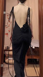 Sexy Chiffon Sheath Backless Long Prom Dress Spaghetti Strap Party Dress HZ1024