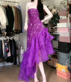 Mermaid Sequined Strapless Tulle Evening HZ1024