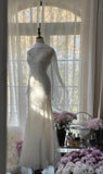 White Spaghetti Strap Mermaid Tulle Sequined Ball Dress Birthday Dress HZ1024