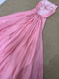 Pink A-Line Chiffon Spaghetti Strap Backless Long Prom Dress Party Dress HZ1024