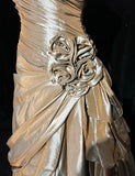 A-Line V-neck Satin Backless Long Prom Dress Formal Evening Dress Graduation Prom Dress HZ1024
