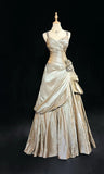 A-Line V-neck Satin Backless Long Prom Dress Formal Evening Dress Graduation Prom Dress HZ1024