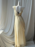 One Shoulder Beaded Sequin Chiffon Long Prom Dress Formal Evening Dress Simple Bridesmaid Dress HZ1024