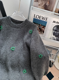 embroidered flower long sleeve sweater HZ1024