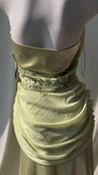 Light Green V-neck Chiffon Beaded Sequins Floor-length Prom Dress Beautiful Birthday Evening Dress HZ1024