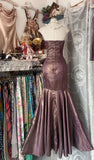 Mermaid Strapless Glitter Satin Ball Dress Beautiful Birthday Evening Dress HZ1024